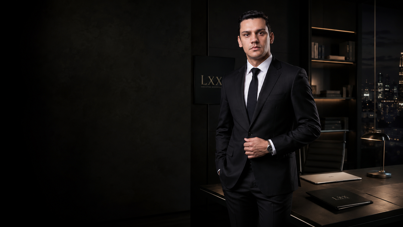 Fundador do LXX em ambiente executivo